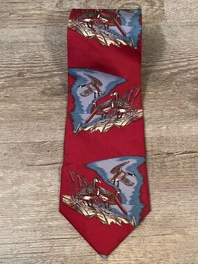 Ducks Unlimited Duck-Print Silk Tie